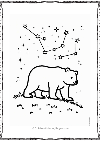 Solar System Bear Constellation With Shooting Stars Free PDF Printable