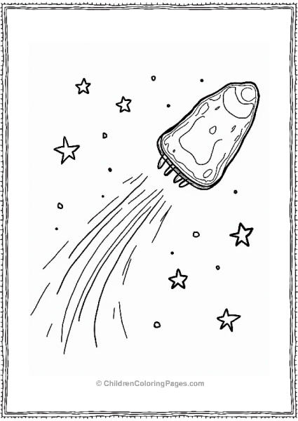 Solar System Comet And Shooting Stars In The Night Sky Free PDF Printable