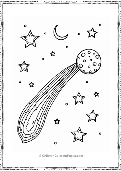 Solar System Comet In A Starry Night Sky Free PDF Printable