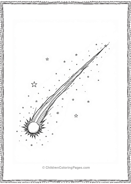 Solar System Comet In Motion Across The Night Sky Free PDF Printable