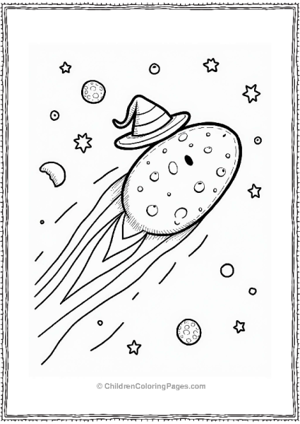 Solar System Comet With A Hat In Space Free PDF Printable