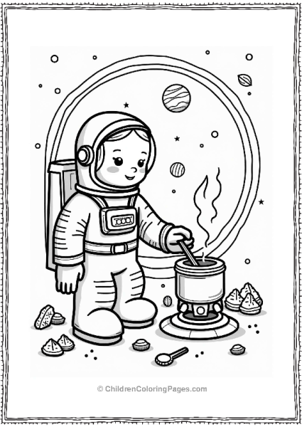 Solar System Cooking In Space Astronaut Meal Prep In Zero Gravity Free PDF Printable