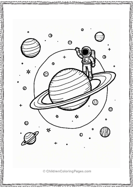 Solar System Family With Astronaut Free PDF Printable