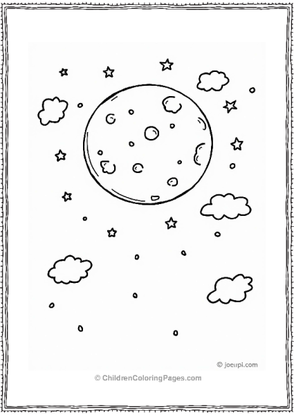 Solar System Full Moon In A Starry Night Sky Free PDF Printable