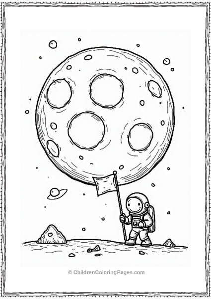 Solar System Ganymede Moon With Astronaut Free PDF Printable