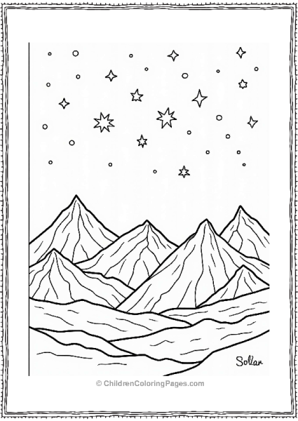 Solar System Meteor Shower Over Mountains Free PDF Printable