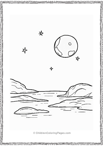 Solar System New Moon In A Starry Sky Free PDF Printable