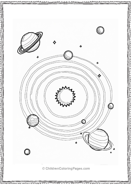 Solar System Representation With Planets Free PDF Printable