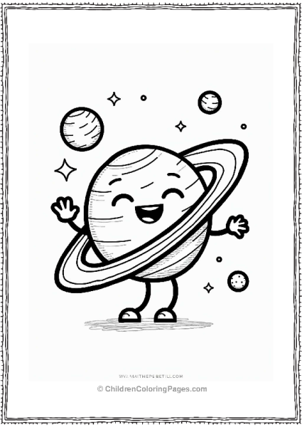 Solar System Sassy Saturn In A Starry Scene Free PDF Printable