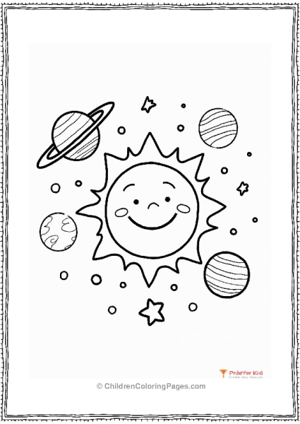 Solar System Smiling Sun And Orbiting Planets Free PDF Printable