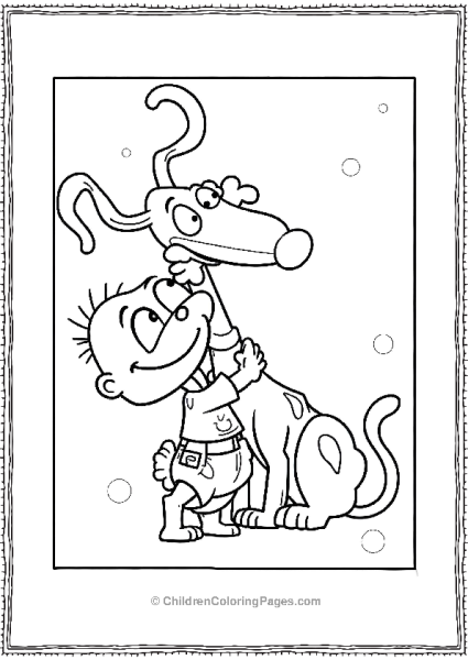 Spike And Tommy Hugging Rugrats Free PDF Printable