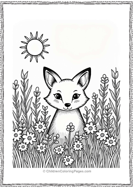 Spring Fox Among Flowers Free PDF Printable