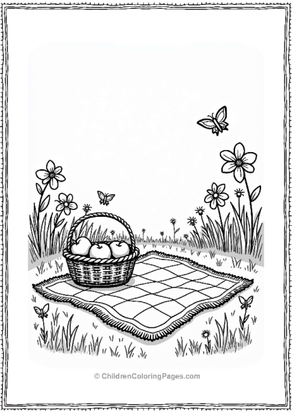 Spring Garden Picnic Scene Free PDF Printable