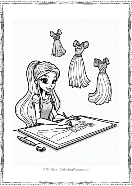 Stella Designing Fashion In Winx Club Free PDF Printable