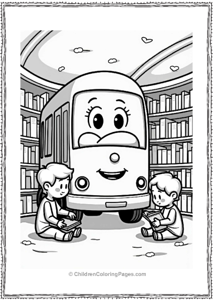 Tayo The Bus In A Cozy Library Free PDF Printable