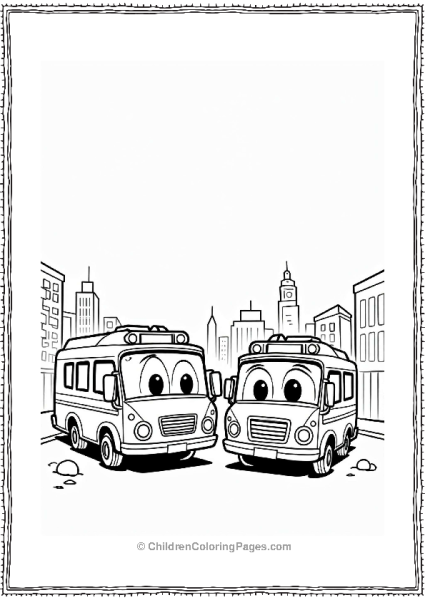 Tayo The Little Bus And Ambulance In The City Free PDF Printable