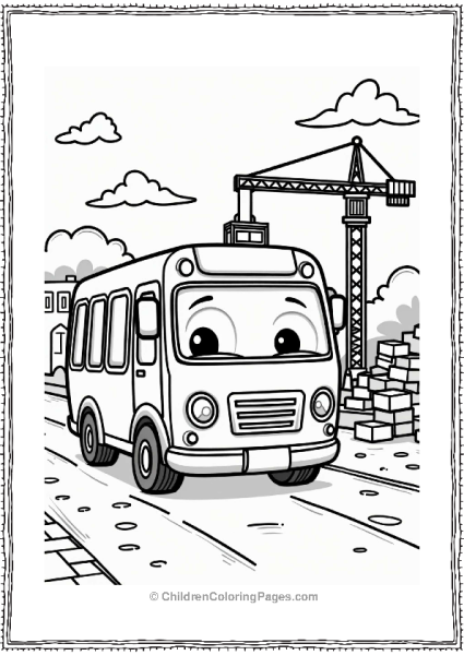 Tayo The Little Bus At A Construction Site Free PDF Printable