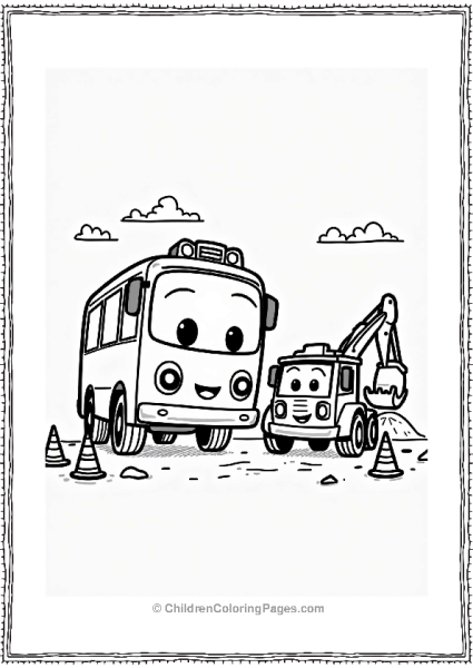 Tayo The Little Bus At The Construction Site Free PDF Printable