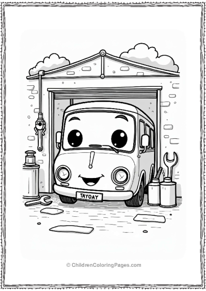 Tayo The Little Bus In The Garage Free PDF Printable