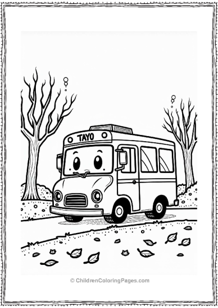 Tayo The Little Bus Collecting Fall Leaves Free PDF Printable