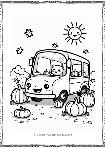 Tayo The Little Bus In A Pumpkin Patch Free PDF Printable