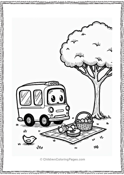 Tayo The Little Bus Picnic In Spring Free PDF Printable