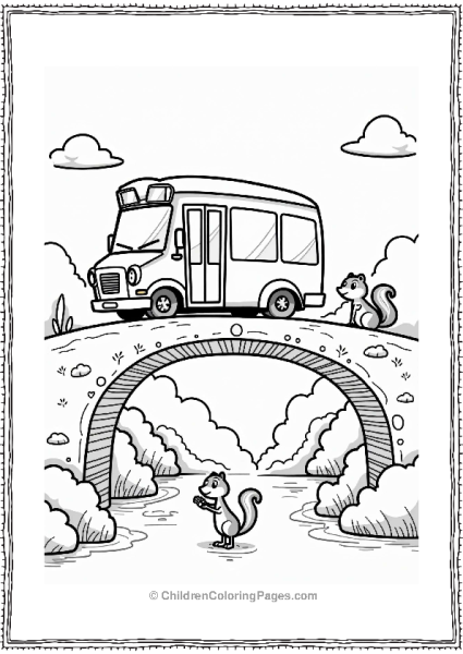 Tayo The Little Bus On A Bridge Free PDF Printable