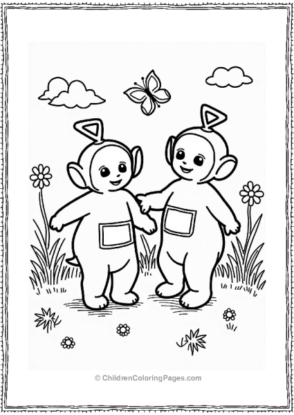 Teletubbies Dipsy And Po Dancing On A Sunny Day Free PDF Printable