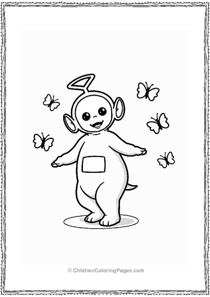 Teletubbies Dipsy Dancing With Butterflies Free PDF Printable