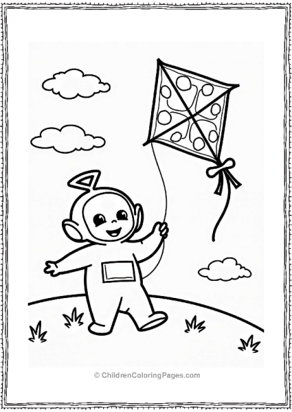 Teletubbies Dipsy Flying A Colorful Kite Free PDF Printable