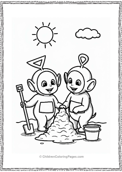 Teletubbies Laa Laa And Dipsy Building A Sandcastle Free PDF Printable