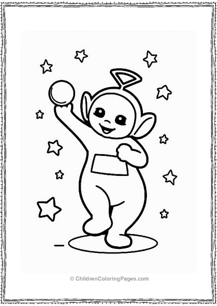 Teletubbies Laa Laa Dancing With Her Ball Free PDF Printable