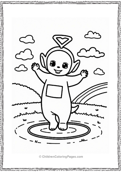 Teletubbies Laa Laa Jumping Rope On A Sunny Day Free PDF Printable