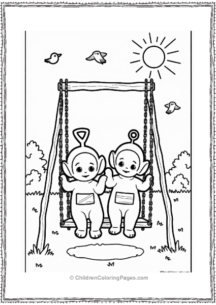 Teletubbies Po And Laa Laa Swinging Under The Sun Free PDF Printable