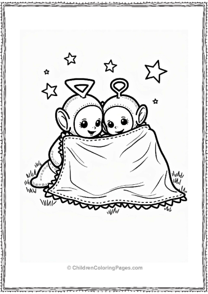 Teletubbies Po And Laa Laa Under A Cozy Blanket Free PDF Printable