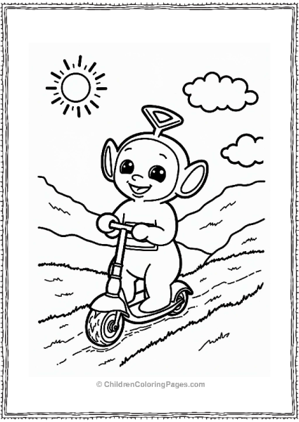 Teletubbies Po Riding A Scooter Under The Sun Free PDF Printable