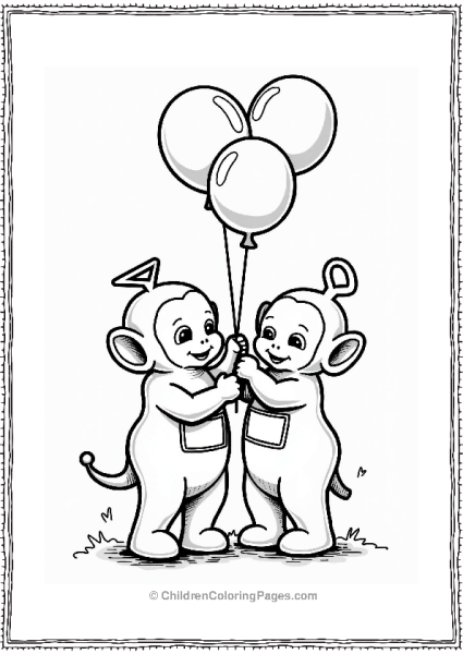 Teletubbies Teletubbies Blowing Up Balloons Together Free PDF Printable