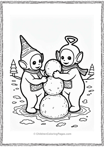 Teletubbies Teletubbies Building A Snowman In Winter Free PDF Printable