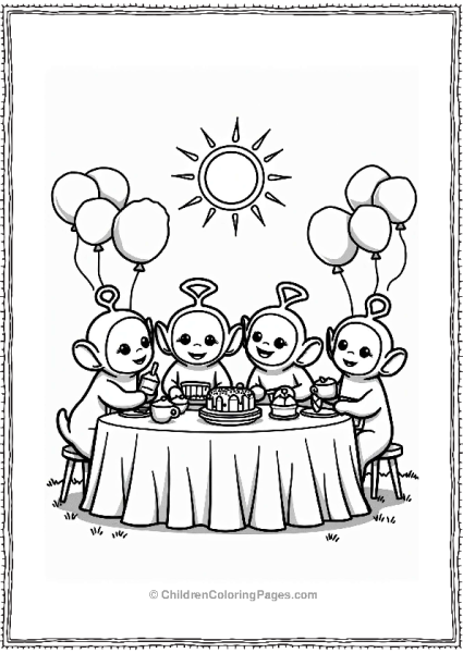 Teletubbies Teletubbies Custard Party Scene Free PDF Printable