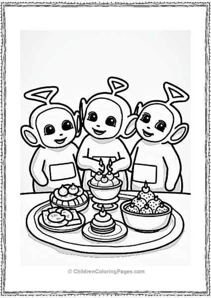 Teletubbies Teletubbies Enjoying A Colorful Party Free PDF Printable