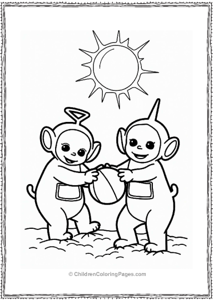 Teletubbies Teletubbies Playing Beach Ball In Summer Free PDF Printable