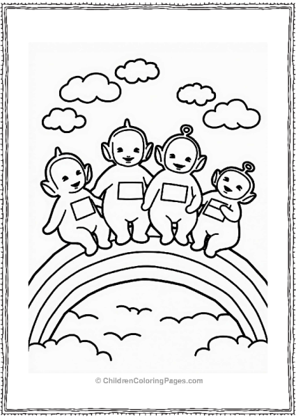 Teletubbies Teletubbies Resting On A Rainbow Free PDF Printable