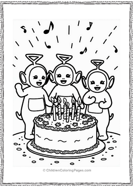 Teletubbies Teletubbies Singing Around A Cake Free PDF Printable