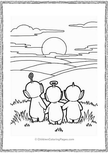 Teletubbies Teletubbies Watching A Summer Sunset Free PDF Printable