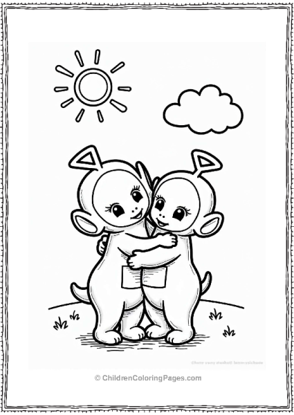 Teletubbies Tinky Winky And Dipsy Hugging Under The Sun Free PDF Printable