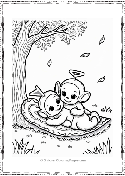 Teletubbies Tinky Winky And Dipsy Napping Under A Tree Free PDF Printable