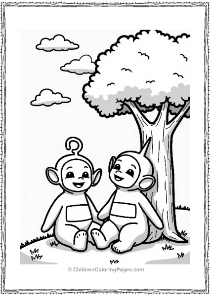 Teletubbies Tinky Winky And Dipsy Under The Tree Free PDF Printable