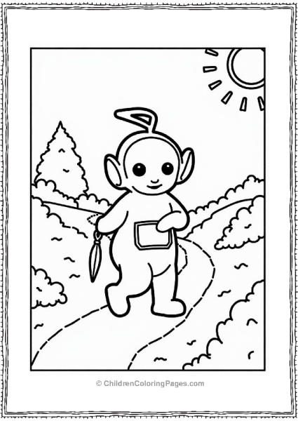 Teletubbies Tinky Winky Walking On A Path Free PDF Printable