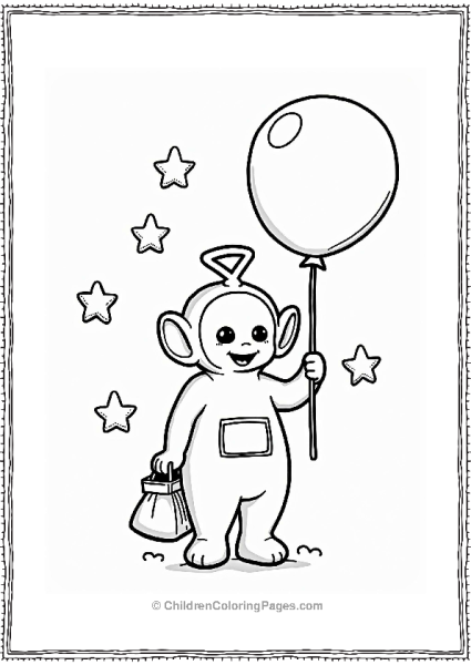 Teletubbies Tinky Winky With A Balloon Free PDF Printable