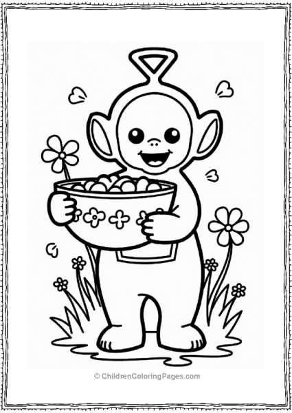 Teletubbies Tinky Winky With A Big Custard Bowl Free PDF Printable